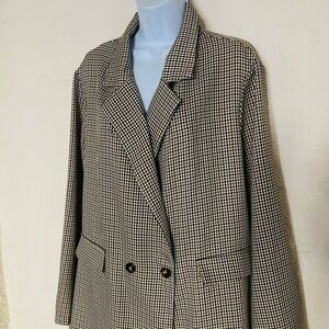 Houndstooth Double-Breasted Blazer 3X Never Worn No Tag